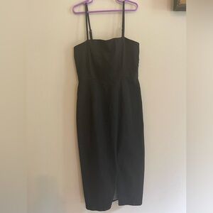 Lulu’s medium midi dress with slit in the front.